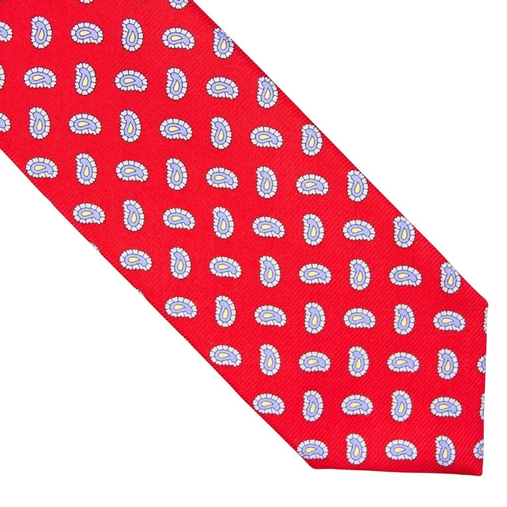 Robert Talbott Mens Red Paisley Neck Tie 100% Silk USA EUC‎
